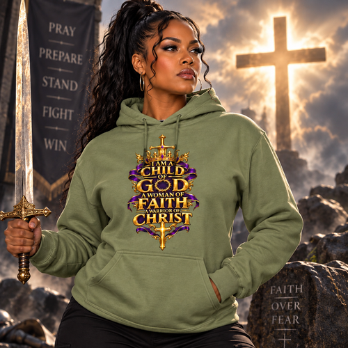 Child of God, Woman of Faith, Warrior of Christ Christian Hoodie