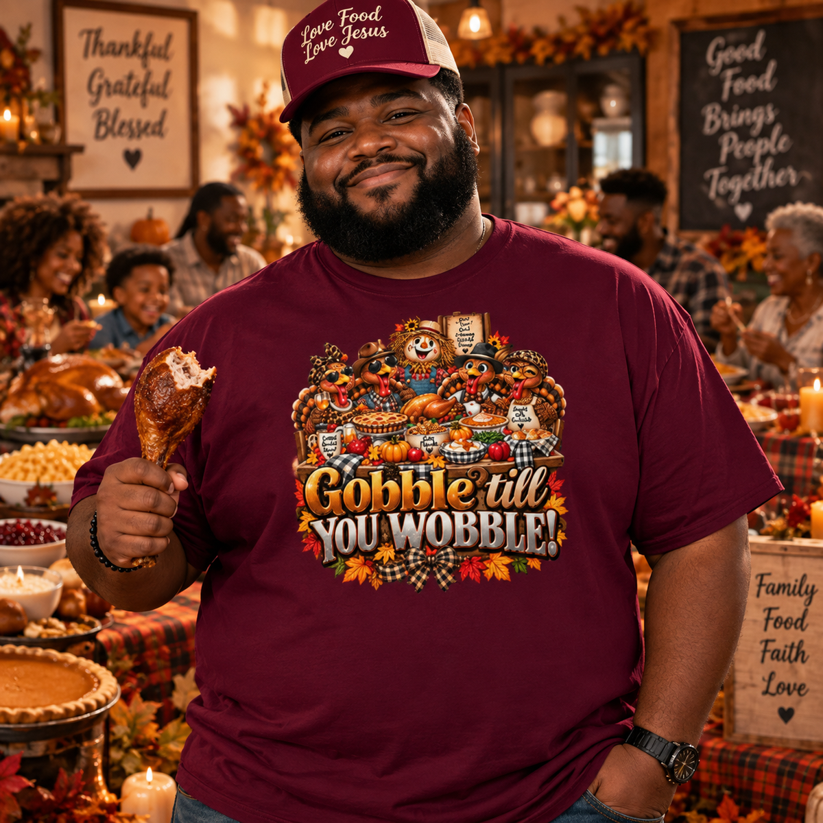 Gobble till you Wobble Thanksgiving Tee
