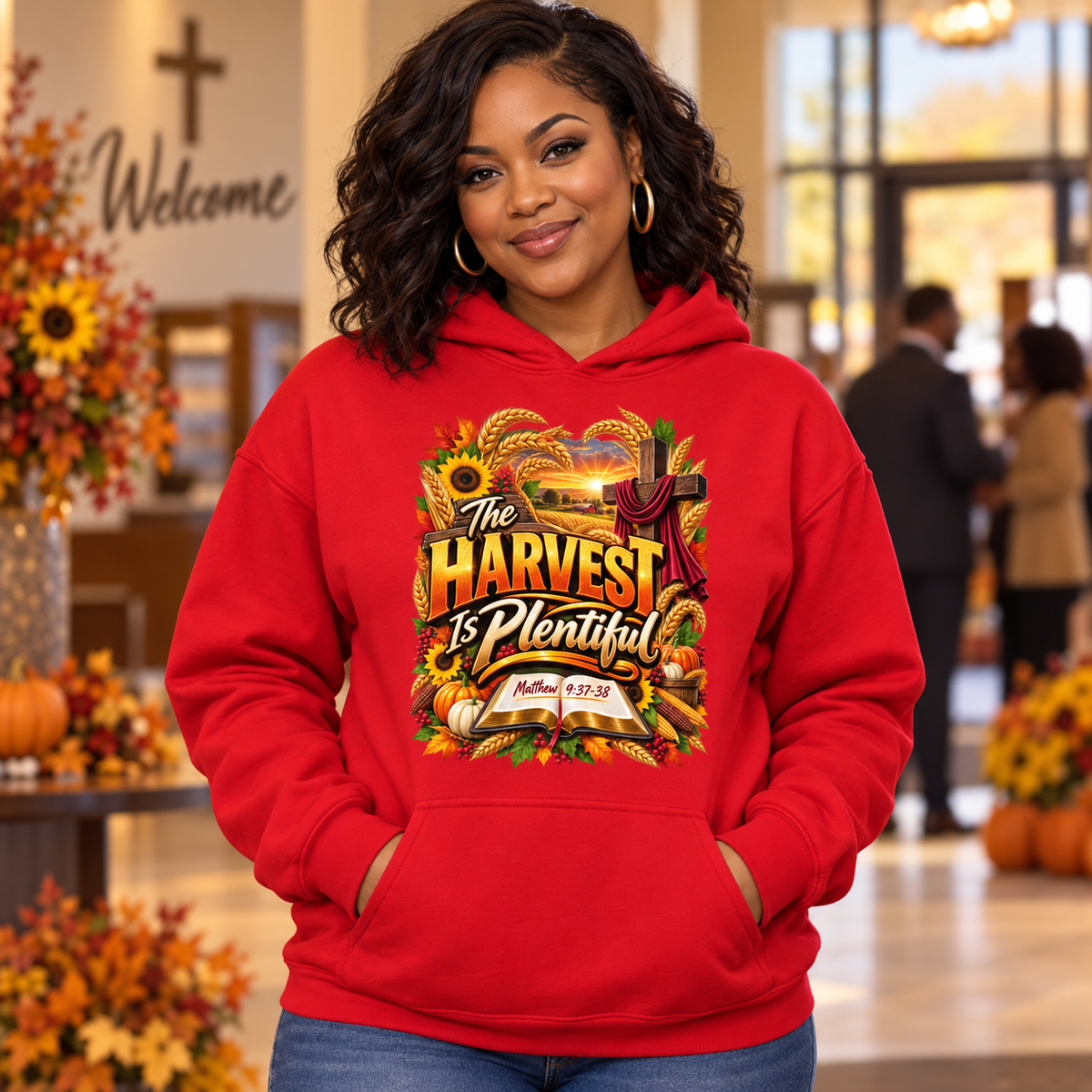 The Harvest is Plentiful Hoodie model mockup